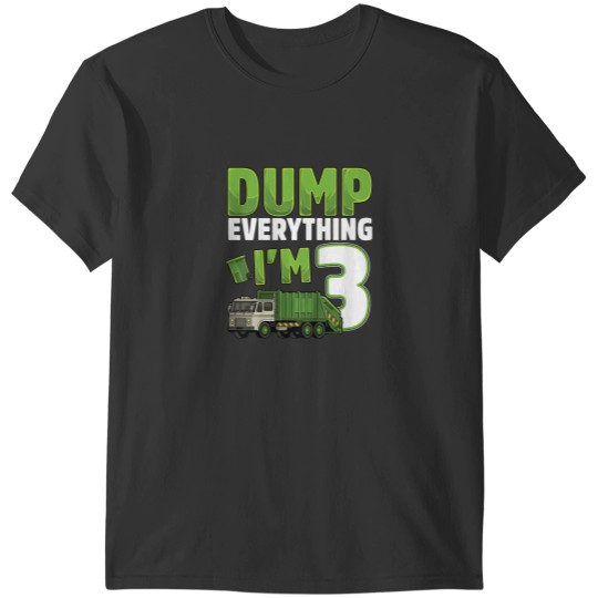 Discover Recycling Trash 3 Year Old Garbage Truck 3rd Birthday Boy T-Shirts