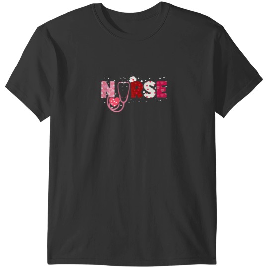 Discover Nurses Valentines Day Hearts Stethoscope Gif For Girls Women T-Shirts