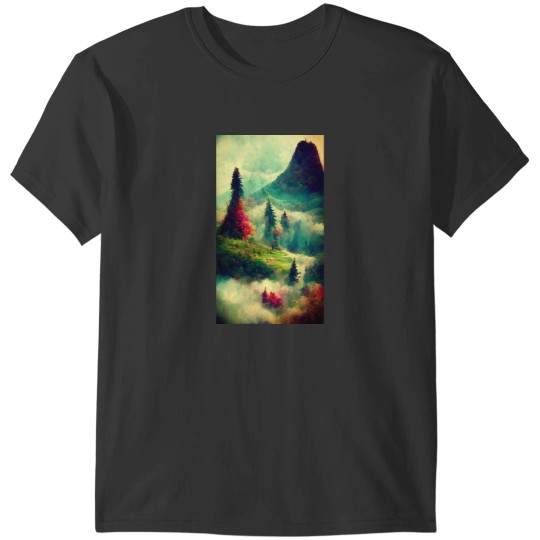 Discover Fantasy Mountain Scene T-Shirts