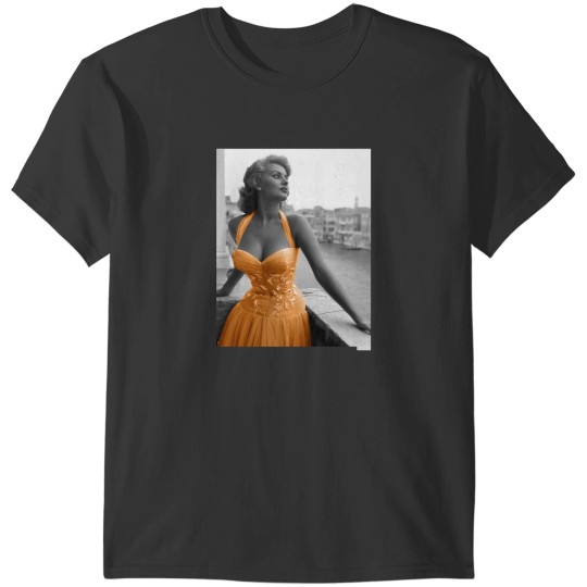 Discover Sofia Loren in orange dress T-Shirts