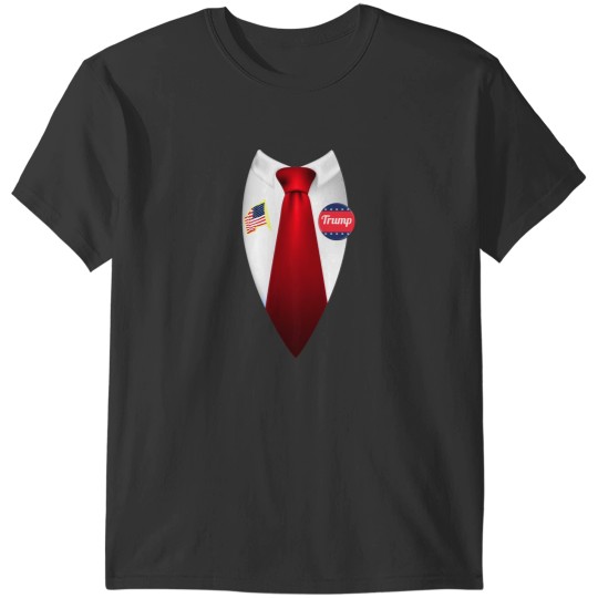 Discover Funny Halloween President Donald Trump Suit Tie Red Costume T-Shirts