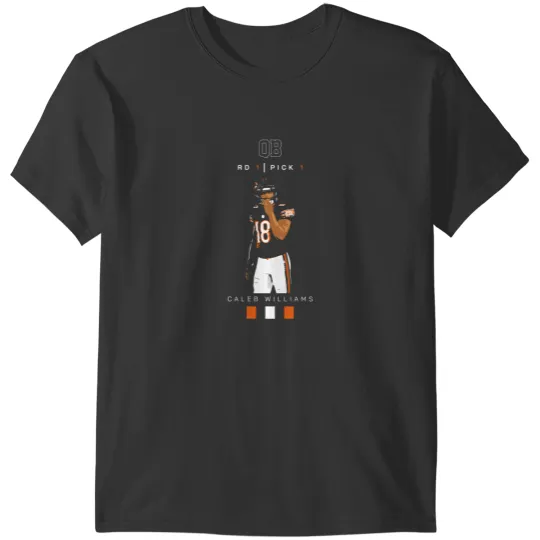 Discover Caleb Williams QB Bears 18 Round 1 Pick 1 Graphic Art T-Shirts