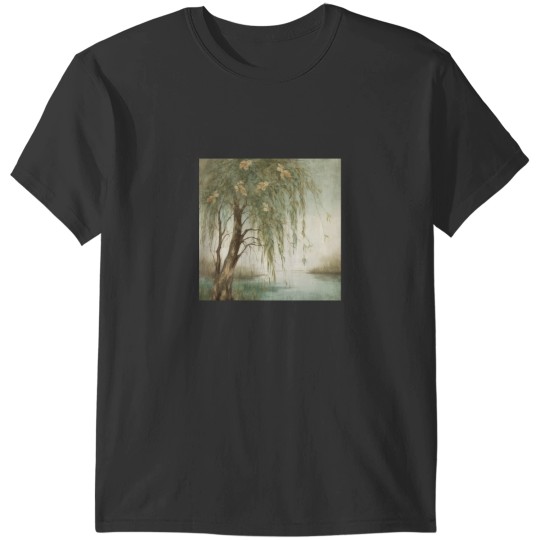 Discover Golden Wattle by the Lake Canvas Art Long T-Shirts