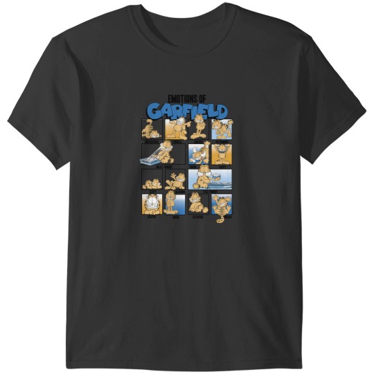 Discover Garfield Emotions Of Garfield Blue Grid T-Shirts