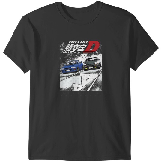 Discover Initial D - Mountain Drift Racing Tandem Takumi Fujiwara AE86 vs Bunta Fujiwara GC8 Chase T-Shirts