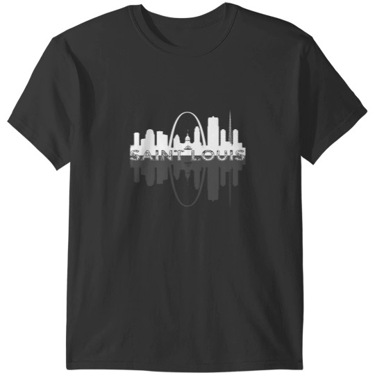 Discover City of St Louis Missouri Skyline Art Gateway Arch Graphic T-Shirts