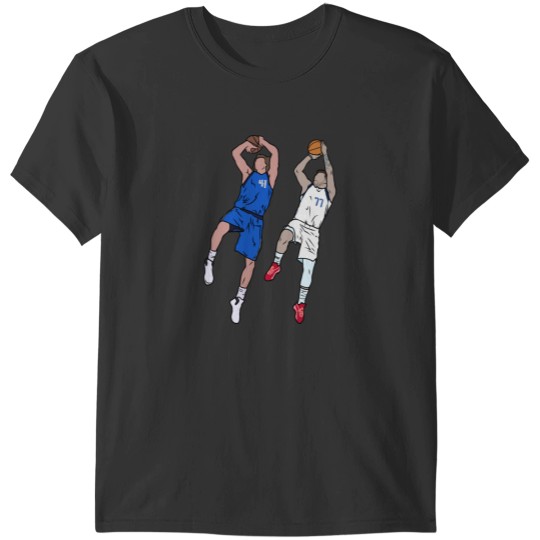 Discover Dirk Nowitzki and Luka Doncic Fadeaway T-Shirt T-Shirts