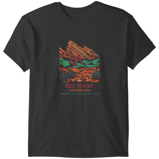 Discover red rocks amphitheater morrison colorado poster art T-Shirts
