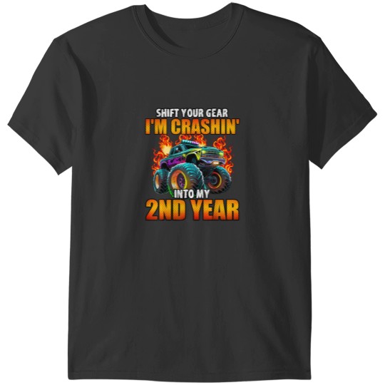 Discover 2nd Monster Truck Birthday Party Birthday Boy Tod T-Shirts