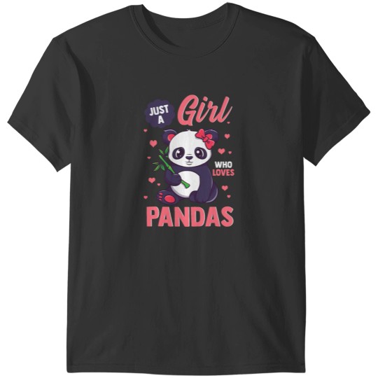 Discover Panda Shirt For Girls Cute Gift Just A Girl Who Loves Pandas T-Shirts