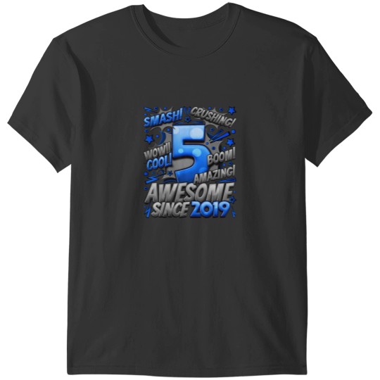 Discover 5th Birthday Comic Style Awesome since 2019 5 Yea T-Shirts
