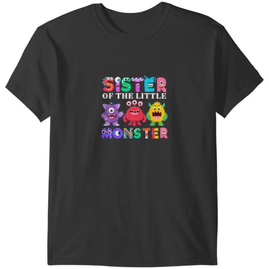 Discover Sister Of The Little Monster Birthday Party Famil T-Shirts