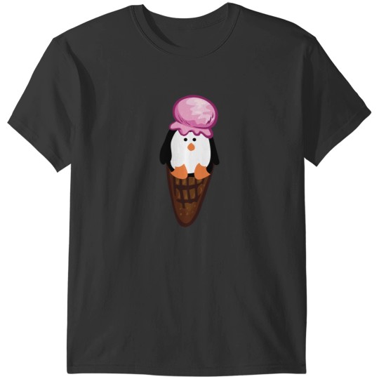 Discover Penguin strawberry ice cream waffle Fitted T-Shirts