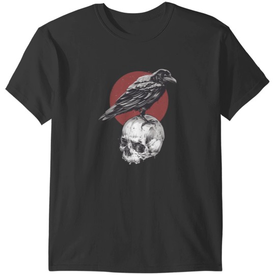 Discover Black Raven on Skull Black Crow with Skull T-Shirts