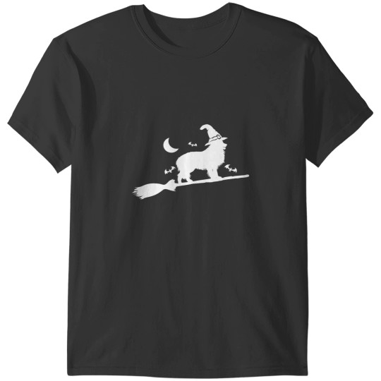 Discover Halloween Border Collie Dog Riding Witch Broom T-Shirts