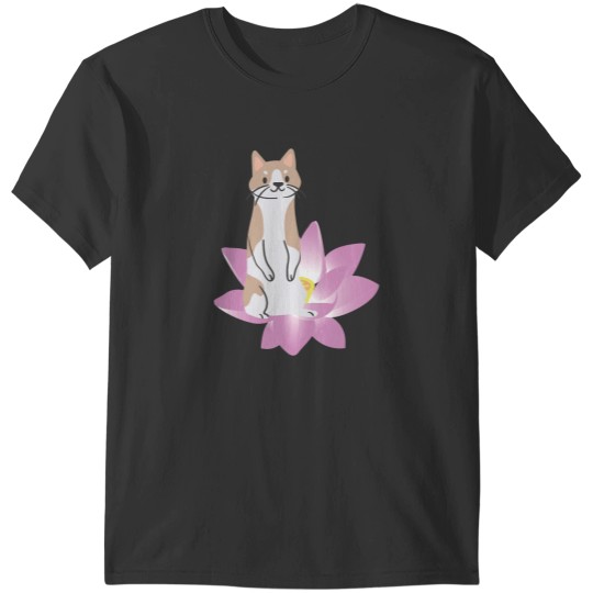 Discover Cat In Lotus Tattoo T-Shirts