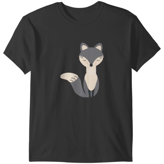 Discover Fox childrens illustration in grey and cream with calligraphy marks Long T-Shirts