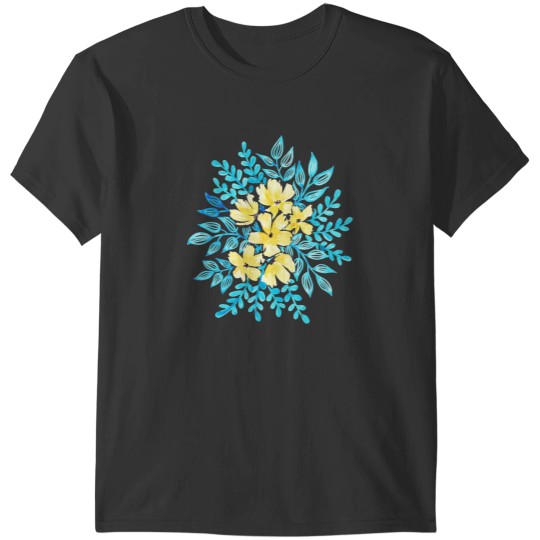 Discover Yellow Blue Wildflower Bunch Classic T-Shirts