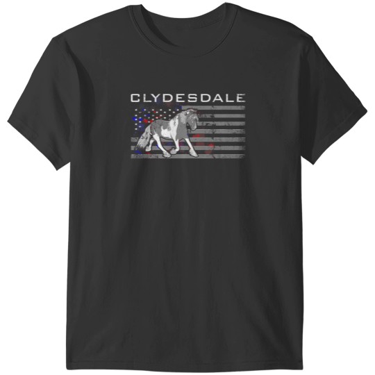 Discover Clydesdale Horse US American Flag T-Shirts