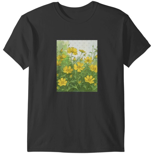 Discover Golden Cosmos Bloom Classic T-Shirts