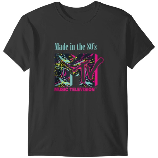 Discover Mademark x MTVs The  MTVs Logo with abstract funky new Wave Lines Raglan Baseball Tee T-Shirts