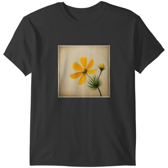Discover yellow cosmos flowers framed Classic T-Shirts