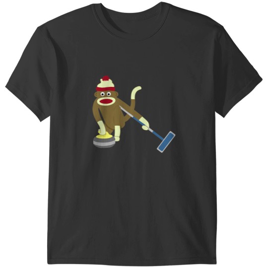Discover Sock Monkey Curling Classic T-Shirts