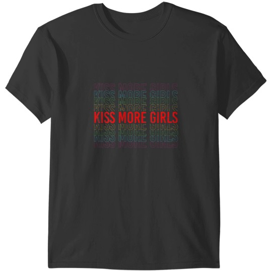Discover Womens KISSss More Girls Funny Lesbian Pride LGBTQ Graphic VNeck T-Shirts