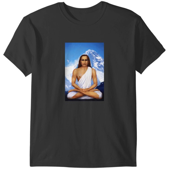 Discover Mahavatar Babaji In Lotus Posture In Himalayas 904 T-Shirts