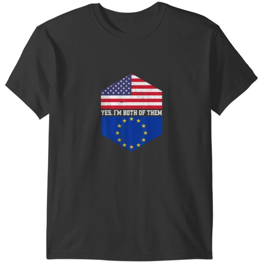 Discover Half American Half European USA Flag European Un T-Shirts