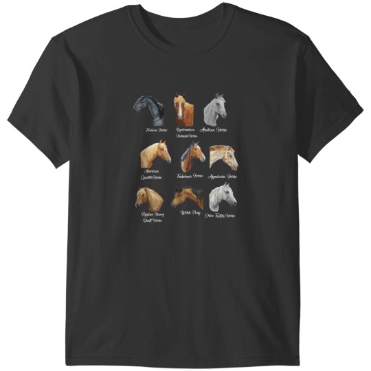 Discover Horse Breeds Equestrian horseback riding gift for girls T-Shirts