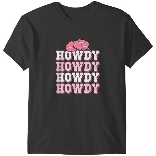 Discover Pink Howdy Cow Print Western Country Texas Rodeo T-Shirts