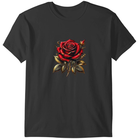 Discover Red Rose Red and Gold T-Shirts