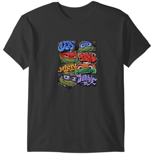 Discover Teenage Mutant Ninja Turtles Mutant Mayhem Graffiti Names T-Shirt Teenage Mutant Ninja Turles T-Shirts