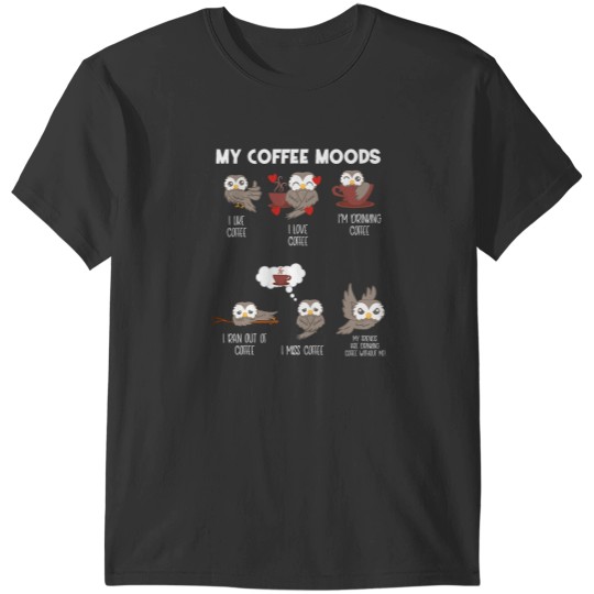 Discover Owl shirt gift for owl lovers and coffee drinkers T-Shirts