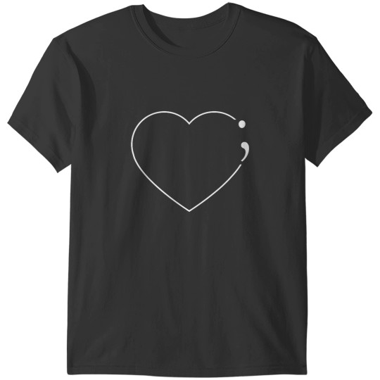 Discover Heart Semicolon Mental Health Awareness T-Shirts