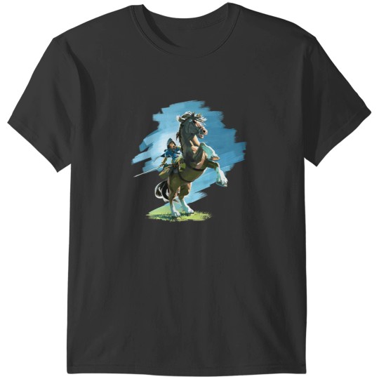 Discover The Legend Of Zelda Breath Of The Wild Link And Epona Paint T-Shirts