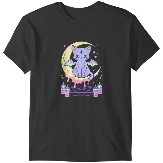 Discover Kawaii Pastel Goth Cute Creepy Occult Cat T-Shirts