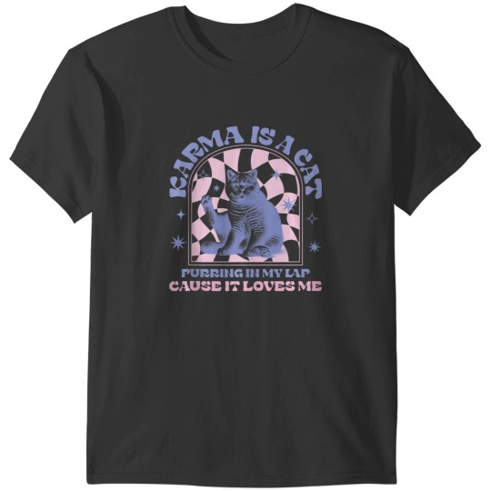 Discover Cute Funny Cat Lover Kids Girls Men Women Karma T-Shirts