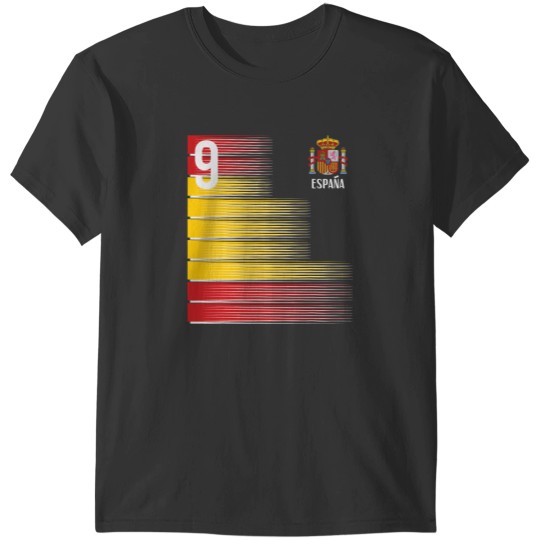 Discover Spain Number 9 Espana Spanish Soccer Fan Men Women Kids Boys T-Shirts
