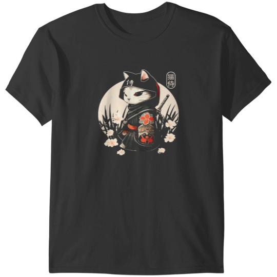 Discover Samurai Cat Tattoo, Kawaii Ninja Cat T-Shirt T-Shirts