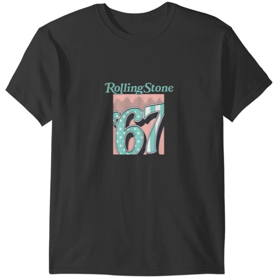 Discover Rolling Logo Stone Magazine Pastel T-Shirts