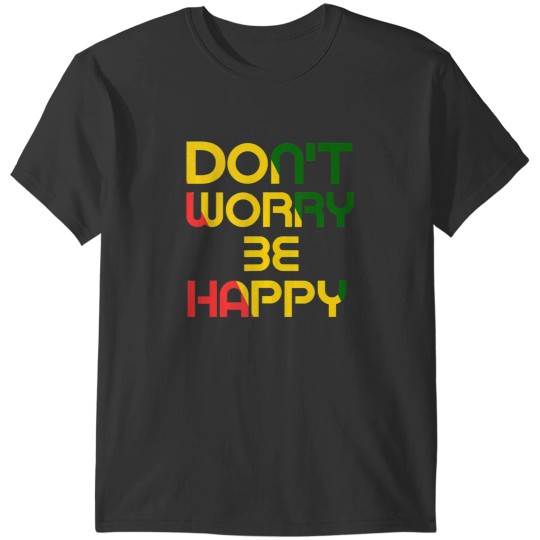 Discover Dont Worry But Be Happy Rasta Reggae Jamaica Theme T-Shirts