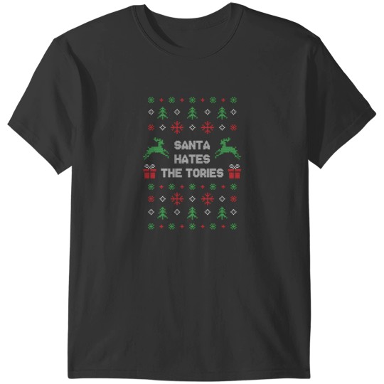 Discover Santa Hates The Tories Funny Anti Tory Christmas T-Shirts