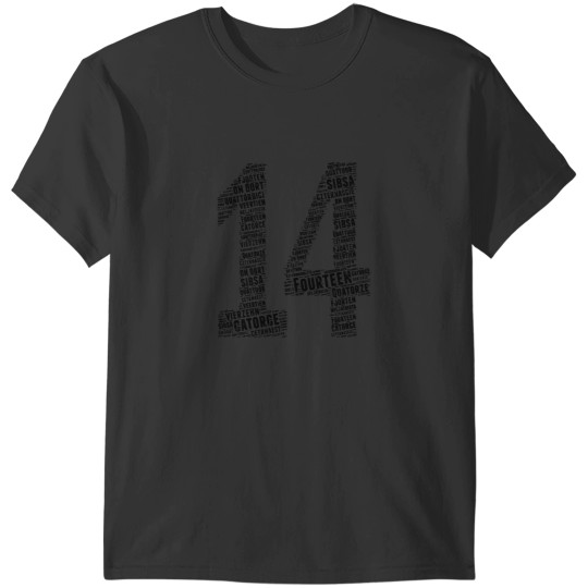 Discover 14th Birthday Gift, Fourteen in Different Languages(2) T-Shirts