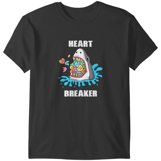 Discover Valentines Day Shark Heart Breaker Funny Boys Kids T-Shirts