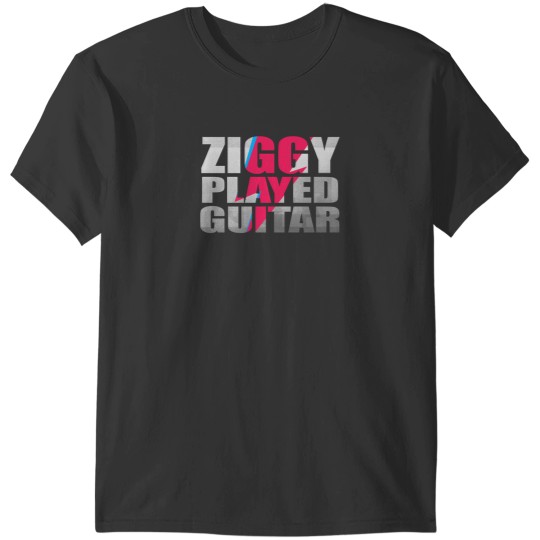 Discover Ziggy Played Guitar On Black T-Shirts