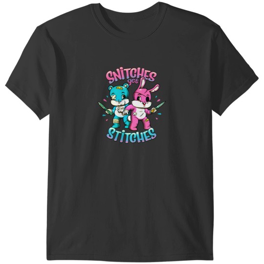 Discover Snitches Get Stitches Cute Cartoon T-Shirts