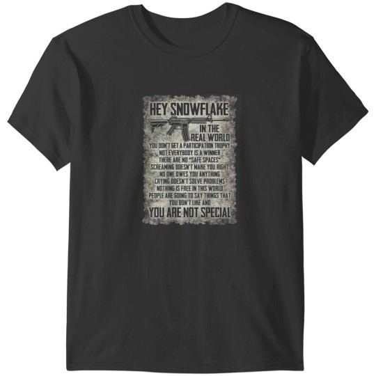 Discover Hey Snowflake In The Real World on back T-Shirts