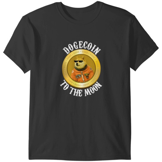 Discover Dogecoin Cool Men'S Moon Astronaut Meme Crypto Doggy T-Shirts